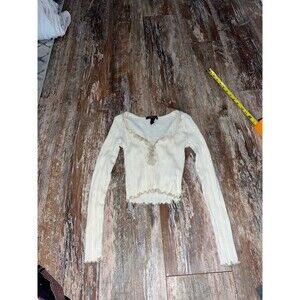 Women’s Forever 21 Cropped Long Sleeve Top Size Medium